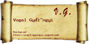 Vogel Gyöngyi névjegykártya